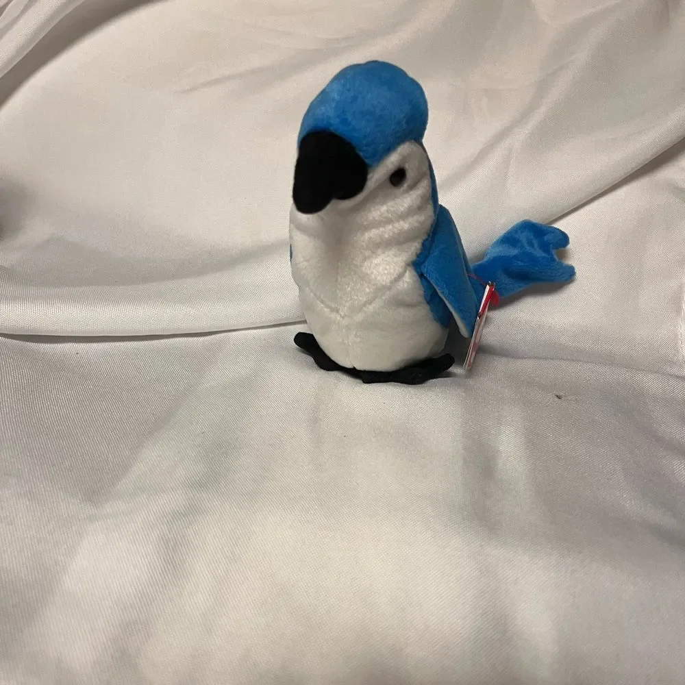 Ty Blue and White Plush Parrot